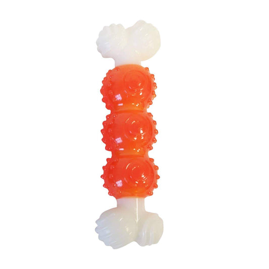 Nylon TPR Bone with Room For Treat - 7" Orange