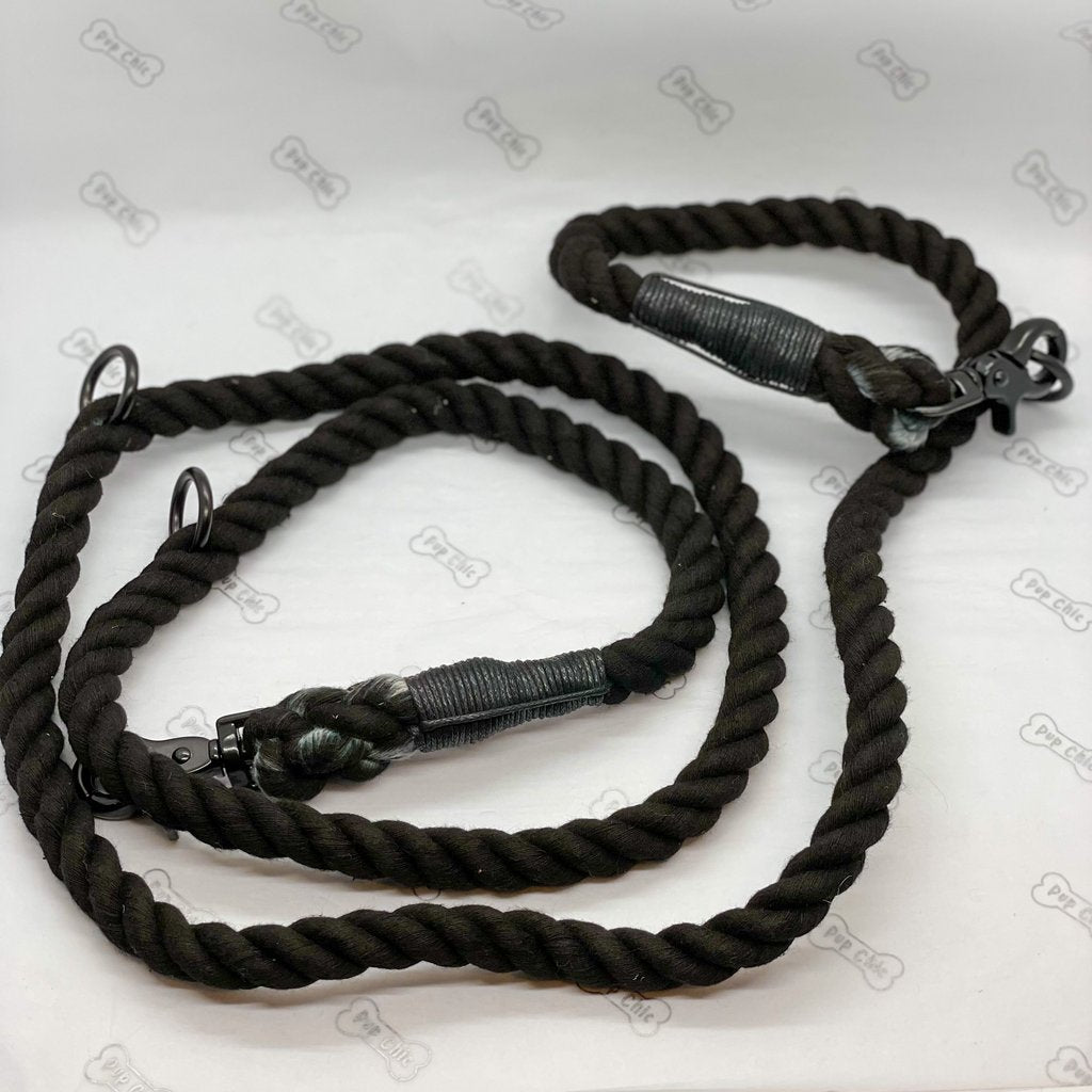 Black Adjustable Rope Leash