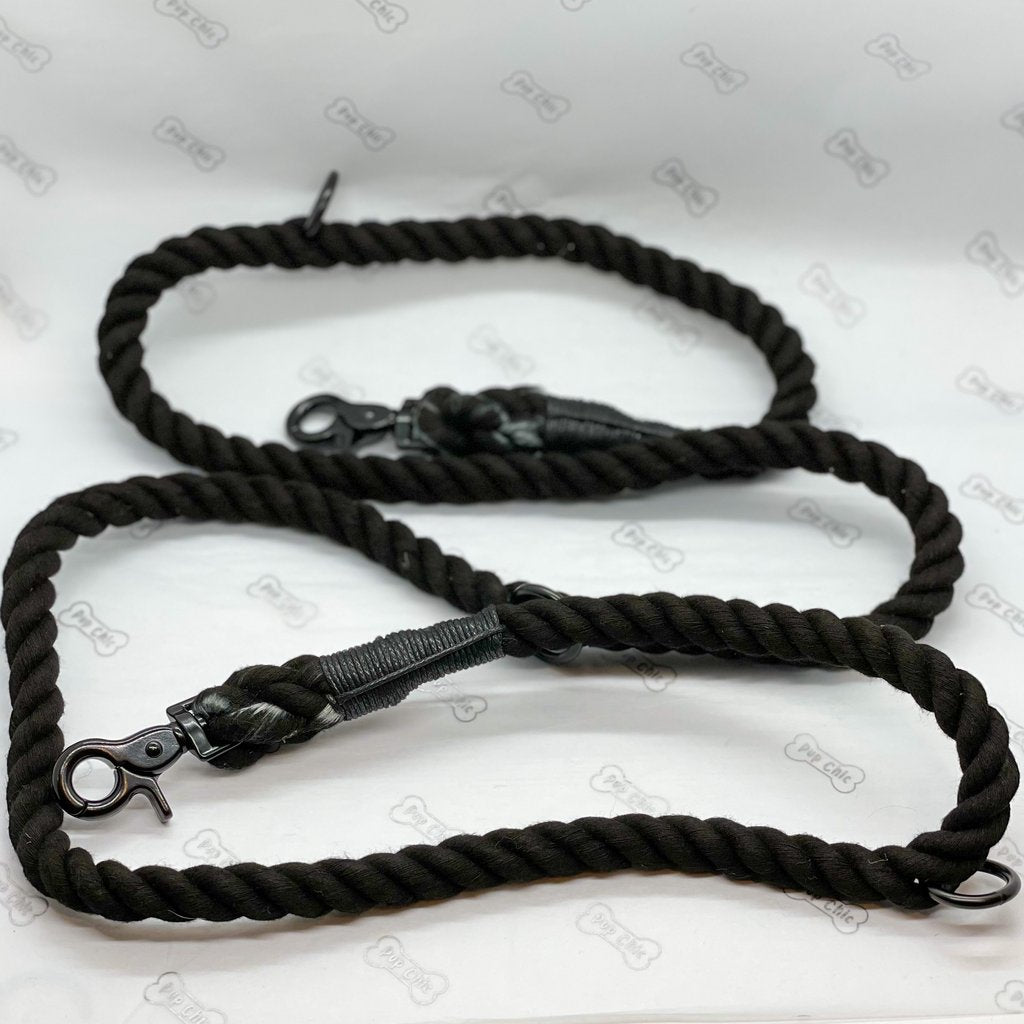 Black Adjustable Rope Leash