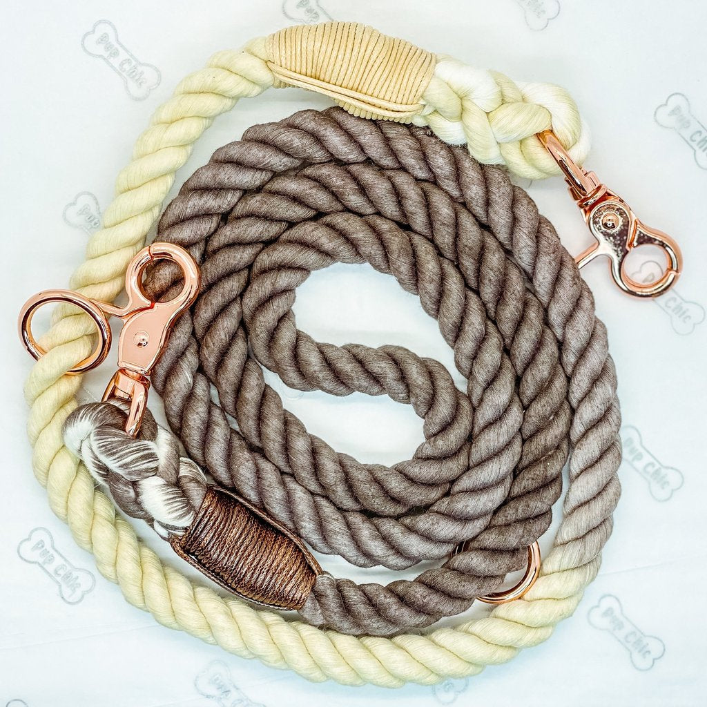 Chocolate Lavender Ombre Adjustable Rope Leash