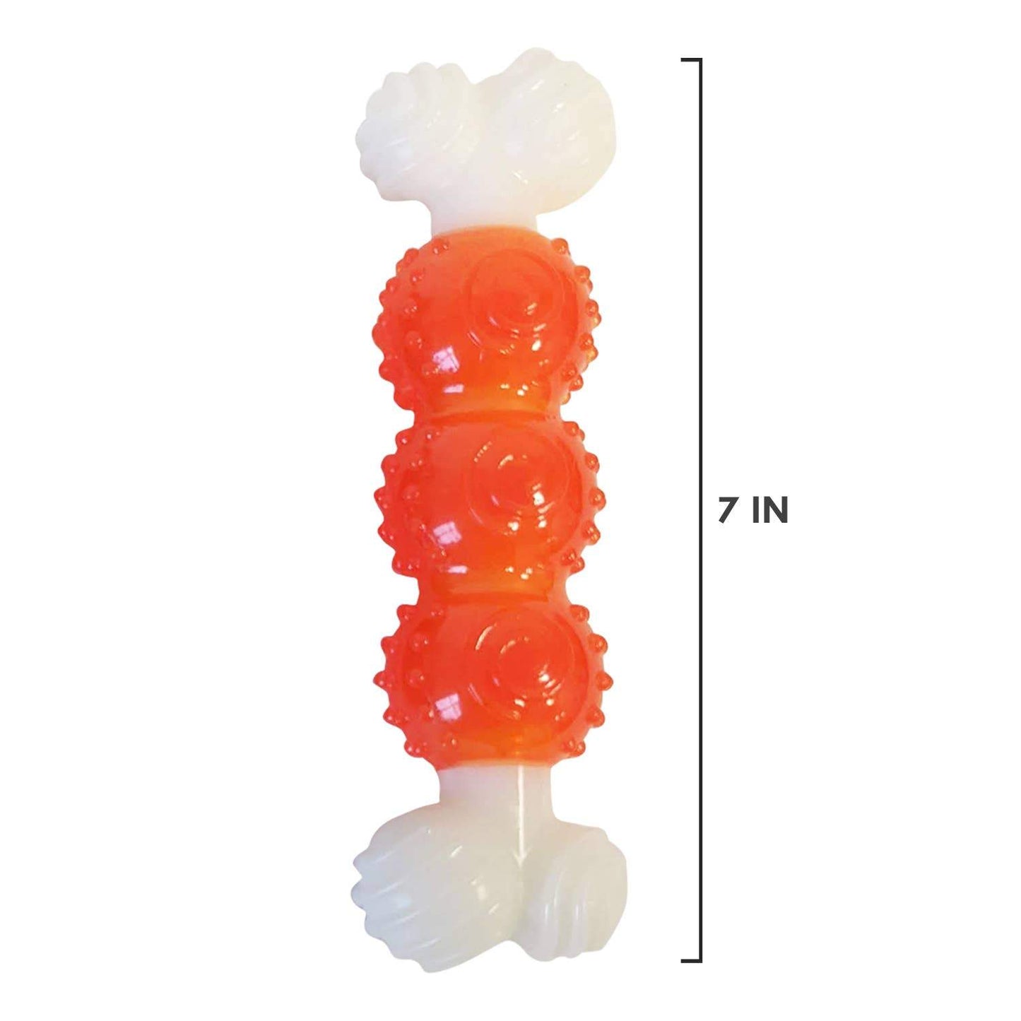 Nylon TPR Bone with Room For Treat - 7" Orange